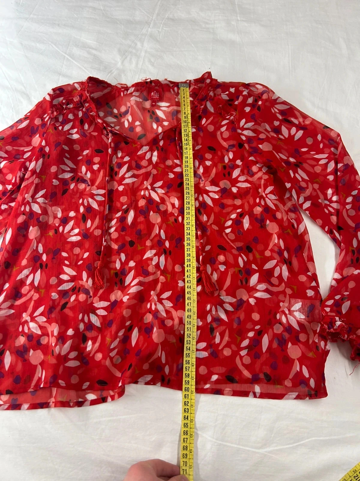 Blusa de manga corta roja transparente miss by captain tortue – photo 9